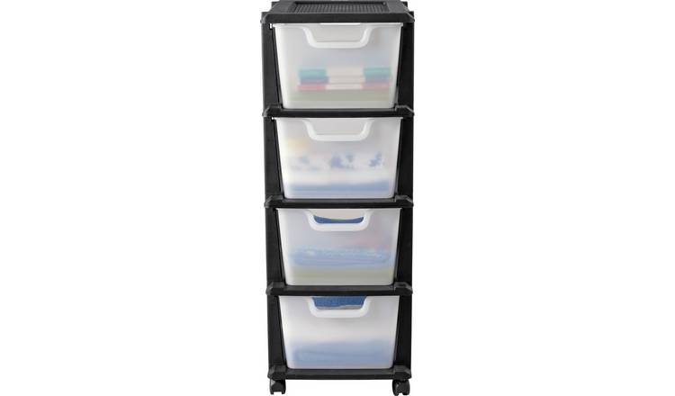 Buy Argos Home 4 Drawer Black Plastic Tower Storage Unit