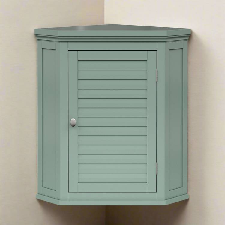 Teamson Home Glancy Corner Wall Cabinet - Sage Green 0