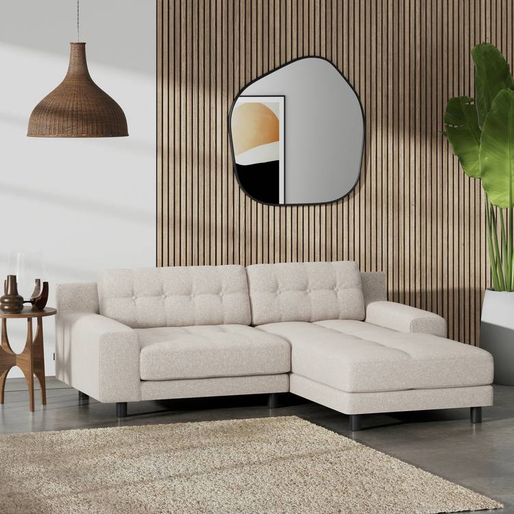 Habitat Hendricks Right Hand Corner Sofa - Natural-Black Leg 0
