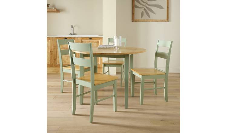 Argos Home Chicago Round Sage Green Dining Table & 4 Chairs