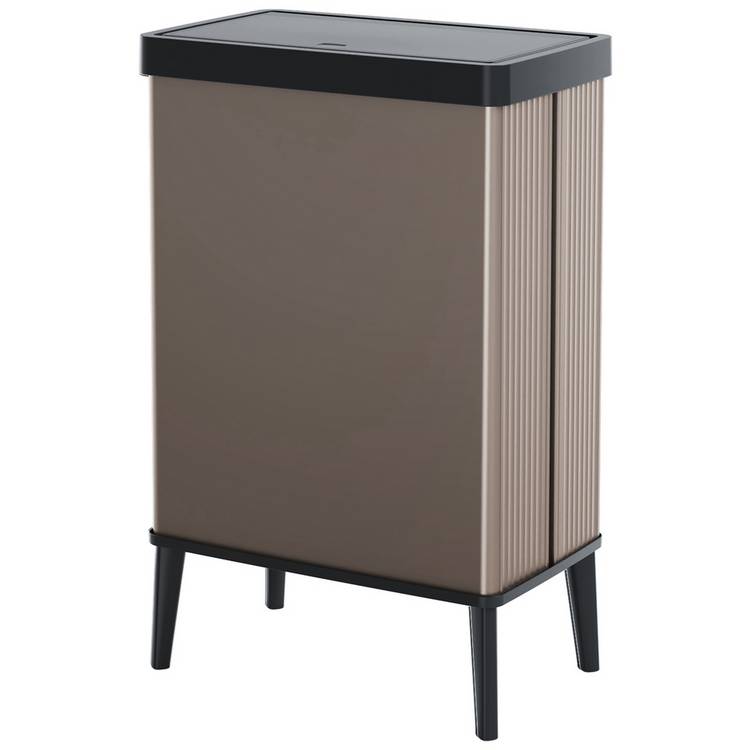 Curver Verto 54 Litre Touch Top High Kitchen Bin-Pearl Rose 0
