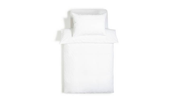 Buy Argos Home Brushed Cotton Plain White Bedding Set Single Duvet