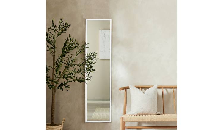 Home Essentials White Full Length Wall Mirror - 120x30cm