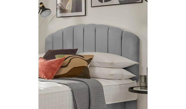 Silentnight Merlin Fabric Double Headboard - Light Grey