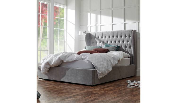 GFW Dakota Double End Lift Ottoman Bed with Mattress- Grey