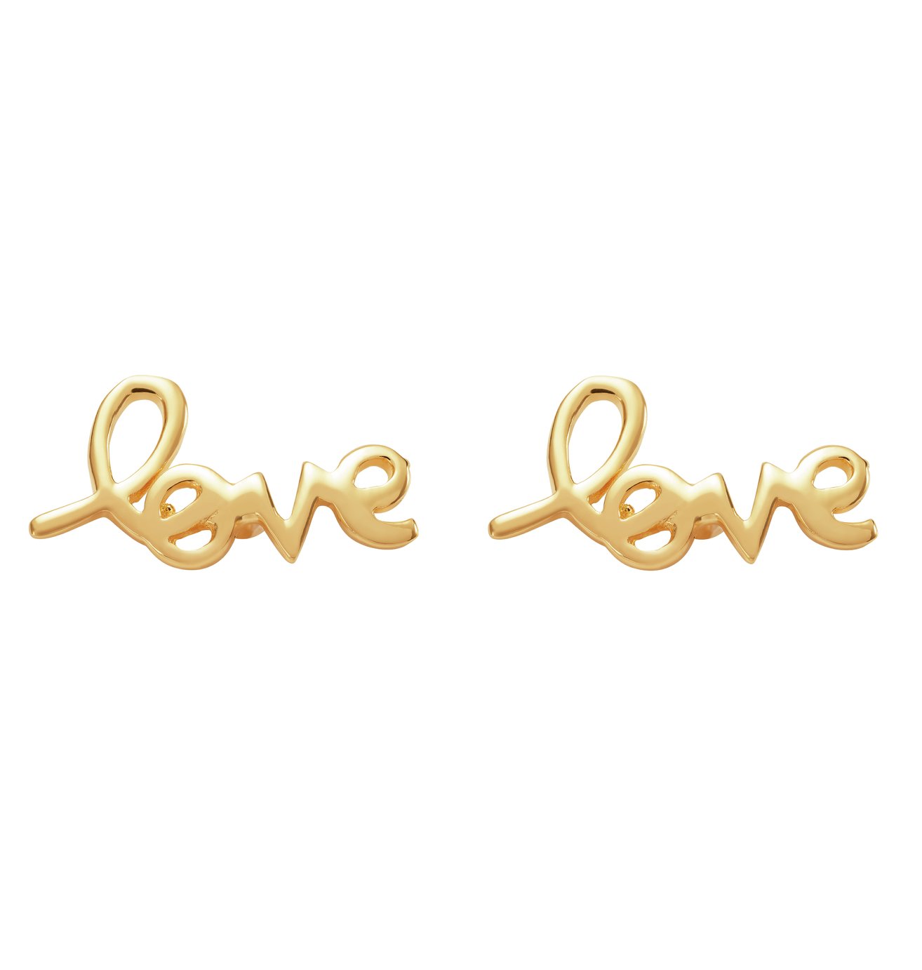 Revere 9ct Gold Plated Sterling Silver Love Stud Earrings Review