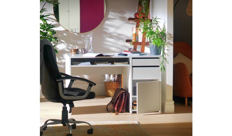 Argos Home Pepper 2 Drawer Pedestal Office Desk - White