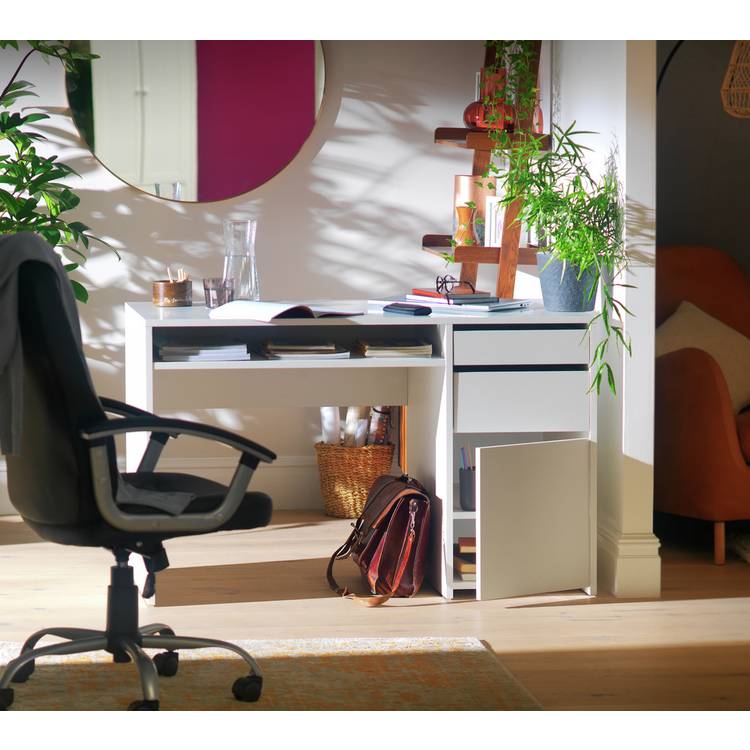Argos Home Pepper 2 Drawer Pedestal Office Desk - White 0