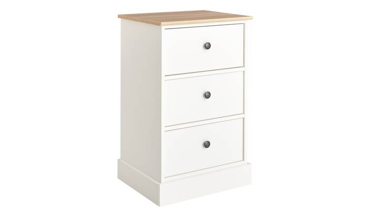 Argos Home Kensington 3 Drawer Bedside Table - Ivory
