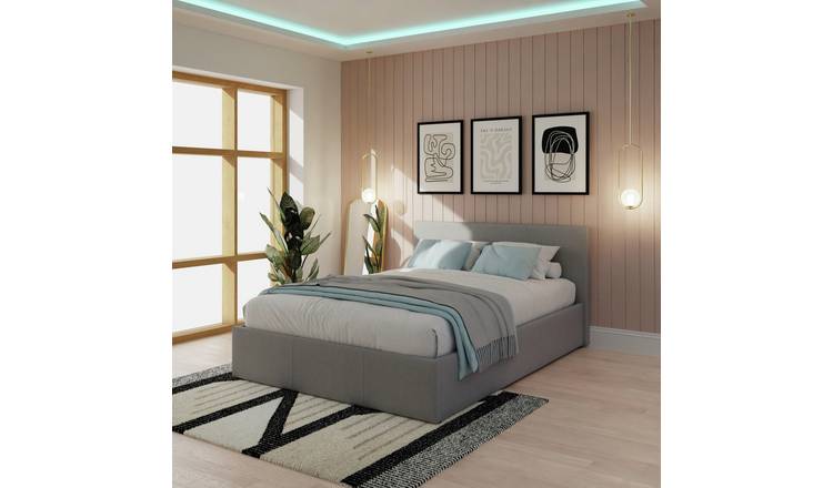 GFW Side Lift Double Ottoman Bed- Grey