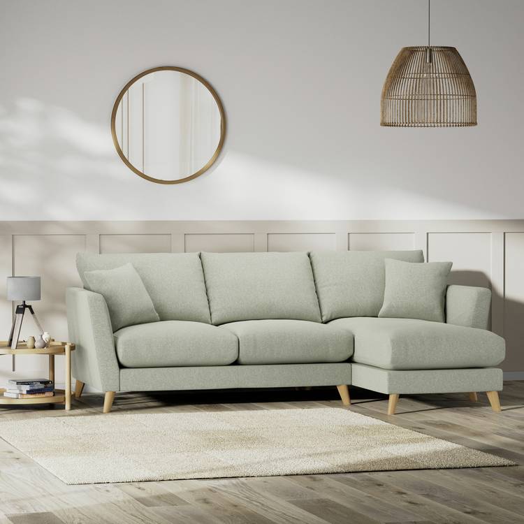 Habitat Lomond Right Hand Corner Sofa - Sage Green - Ash Leg 0