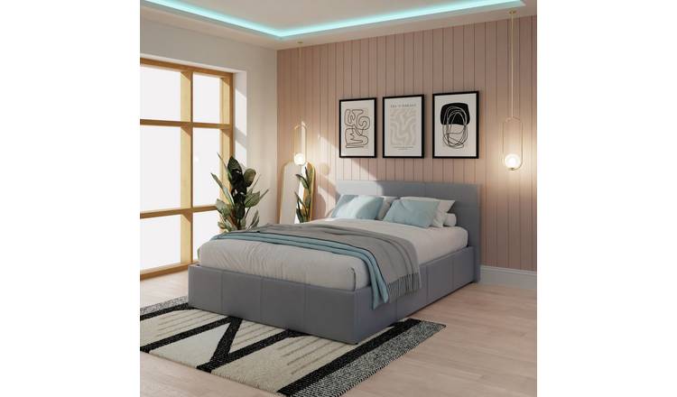 GFW Side Lift Double Ottoman Bed - Grey