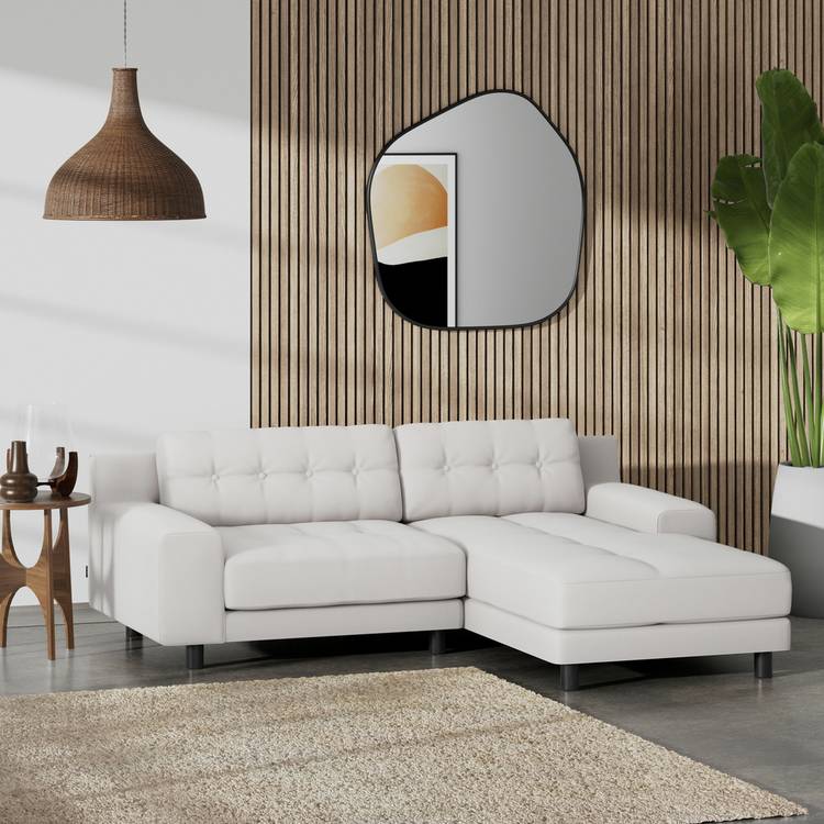 Habitat Hendricks Right Hand Corner Sofa - Natural-Black Leg 0