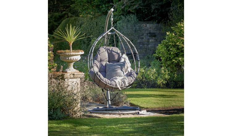 Pacific Blake Metal Hanging Garden Egg Chair - Black