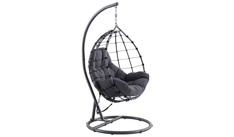Pacific Blake Metal Hanging Garden Egg Chair - Black