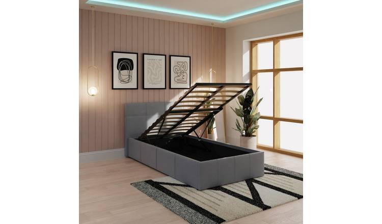 GFW End Lift Single Ottoman Bed - Grey
