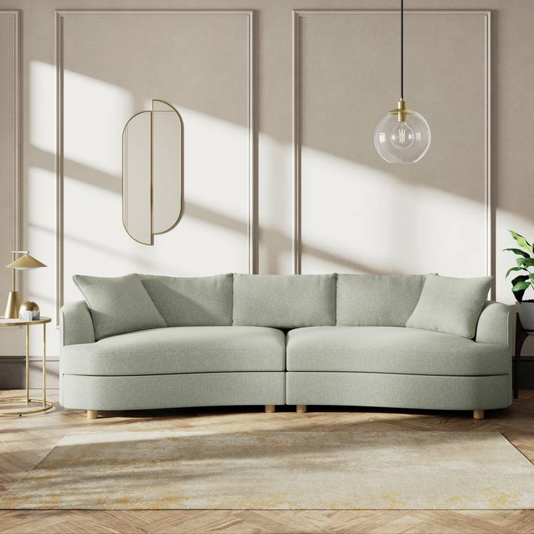 Habitat Sacha Fabric 4 Seater Sofa - Sage Green - Ash Leg 0