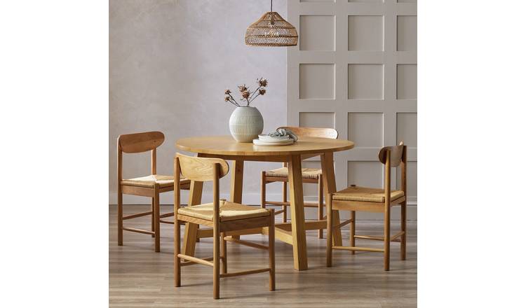 Habitat Trieste Oak Dining Table And 4 Oak Chairs