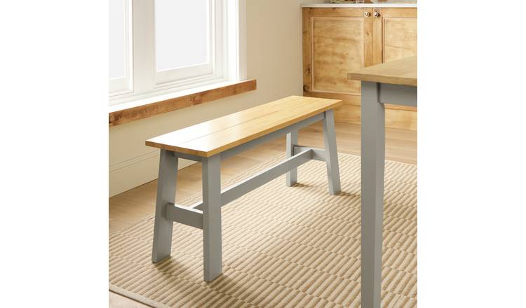 Argos Home Chicago Solid Wood Dining Bench - Grey