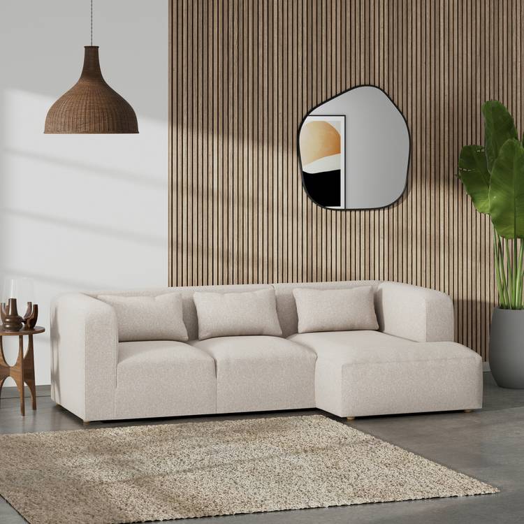 Habitat Lars Right Hand Corner Sofa - Natural - Ash Leg 0
