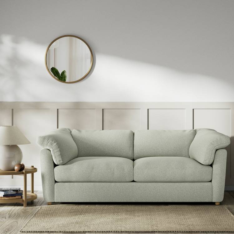 Habitat Wynn Fabric 3 Seater Sofa - Sage Green - Ash Leg 0