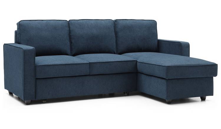 Kyoto Noah Fabric Reversible Corner Sofa Bed - Blue