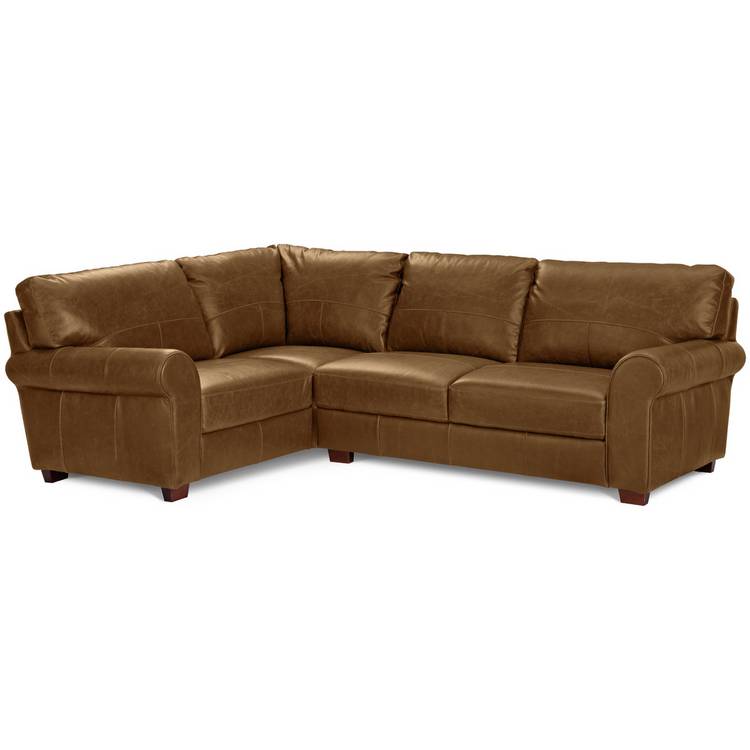 Argos Home Salisbury Leather Left Hand Corner Sofa - Tan 0