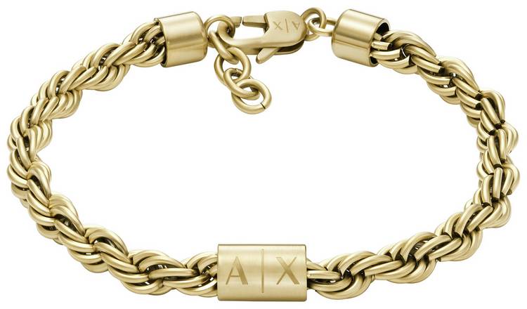 Armani Exchange Gold Plated Stainless Steel Chain Bracelet