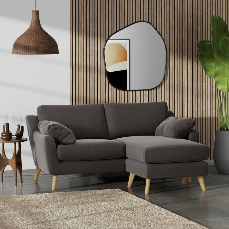 Habitat Ivor Right Hand Corner Sofa - Slate Grey - Ash Leg 0