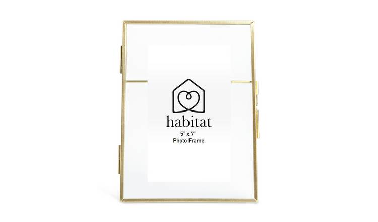 Habitat Skinny Metal Easel Picture Frame - Gold - 21x17cm