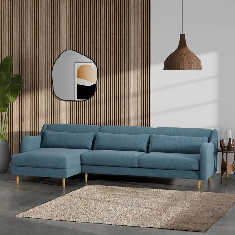 Habitat Turnmill Left Hand Corner Sofa - Blue 0