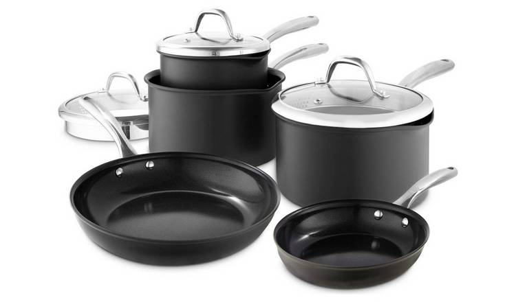 good FOOD Hard Anodised Forged Aluminium 5 piece Pan Set