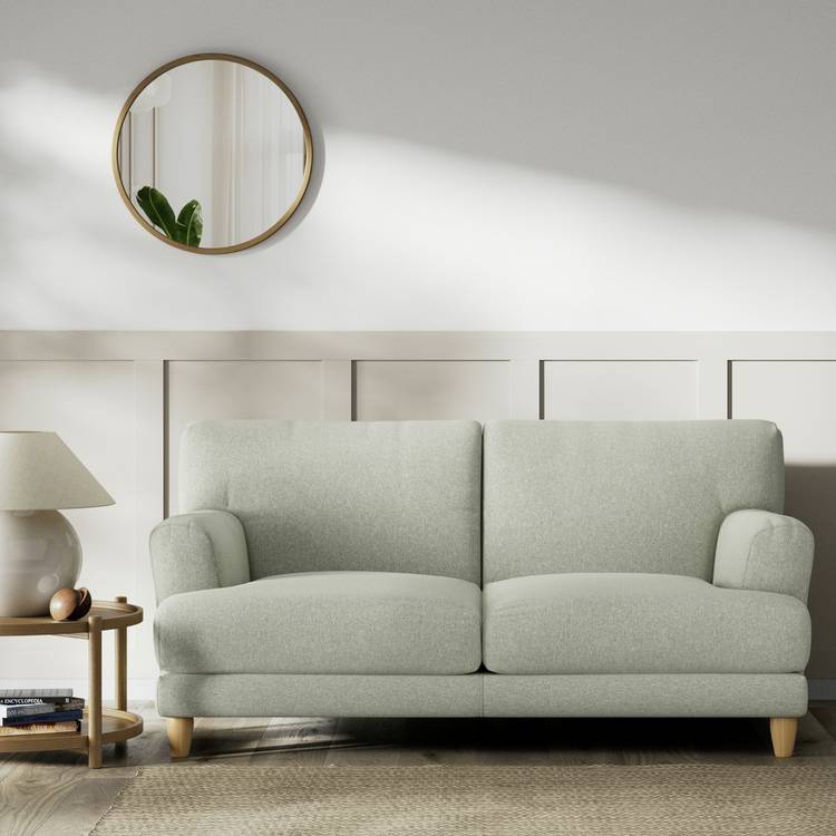 Habitat Askem Fabric 2 Seater Sofa - Sage Green - Ash Leg 0