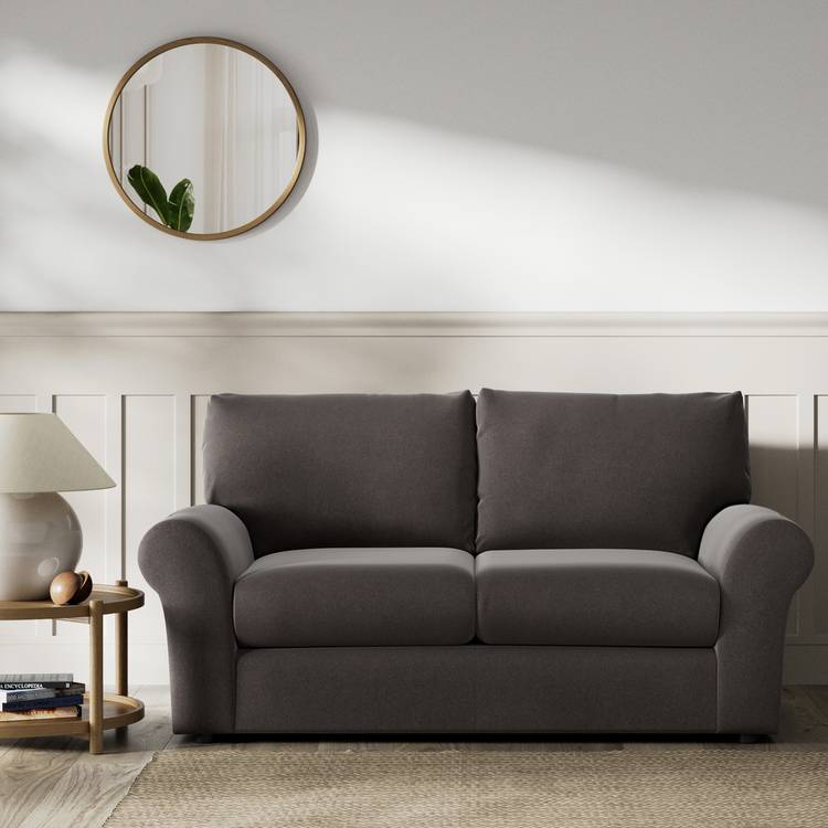 Habitat Molton Velvet 2 Seater Sofa - Grey 0