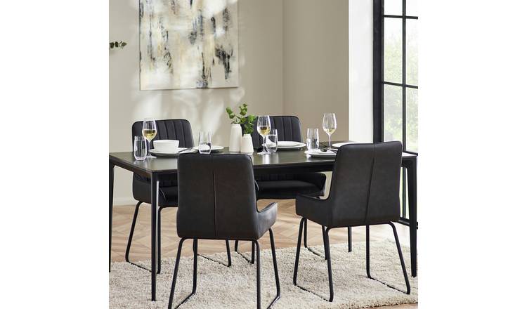 Julian Bowen Dexter 4 Seater Dining Table - Slate Grey