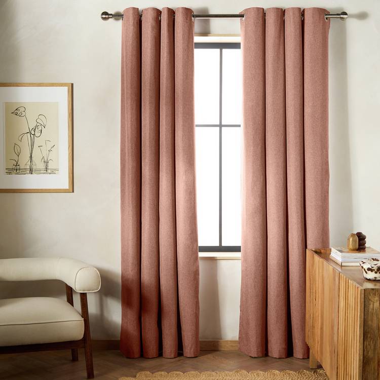 Habitat Blackout Eyelet Curtain - Clay Pink - 183x117cm 0