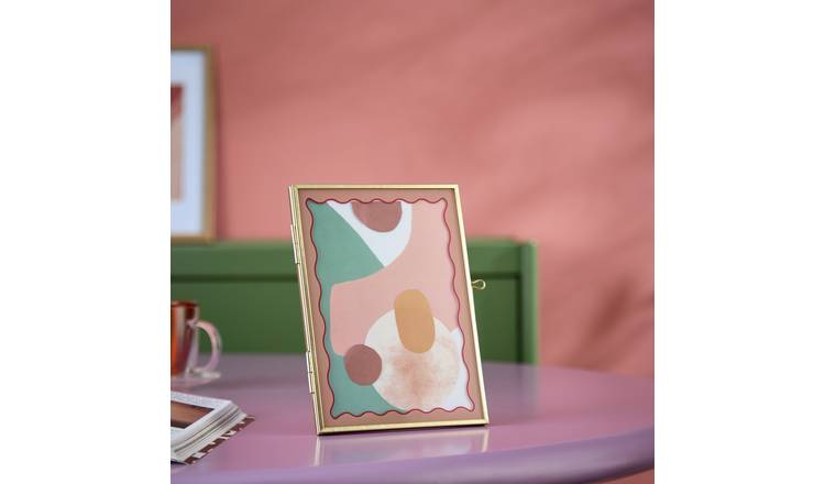 Habitat Pink Wavy Border Metal Picture Frame - 5x7"