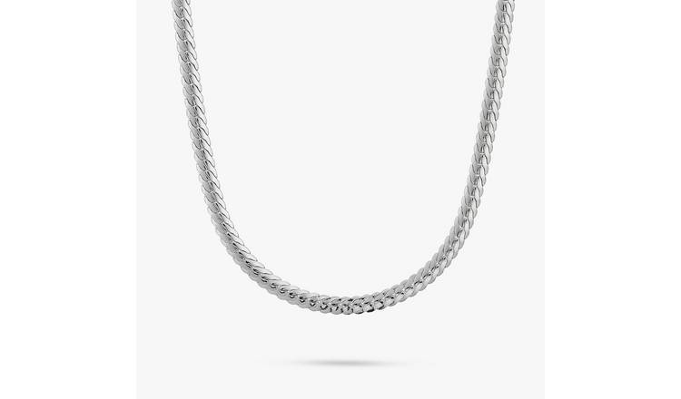 Revere Sterling Silver Oval Herringbone 21.7 Inch Chain 