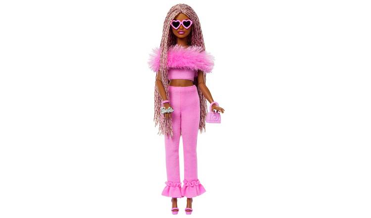 Barbie Deluxe Style Doll  Pink Jumpsuit & Braided Hair -32cm