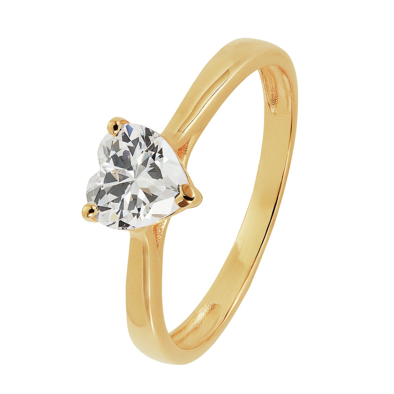 Revere 9ct Gold Cubic Zirconia Engagement Ring - T