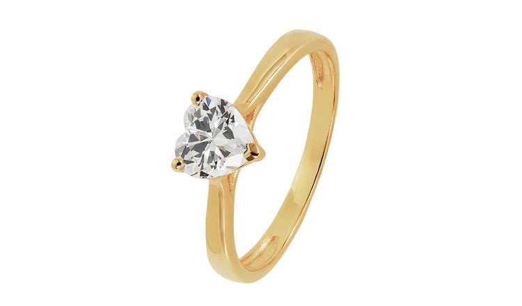 Revere 9ct Gold Cubic Zirconia Engagement Ring - T