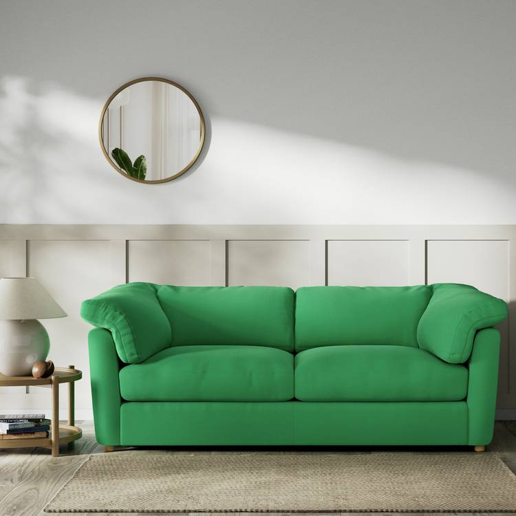 Habitat Wynn Fabric 3 Seater Sofa - Emerald Green - Ash Leg 0