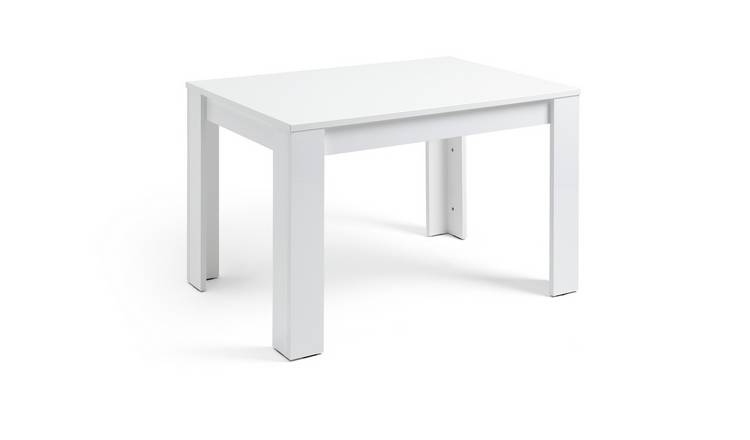 Buy Habitat Miami White Gloss Dining Table 4 Chairs Blue Dining Room Sets Habitat