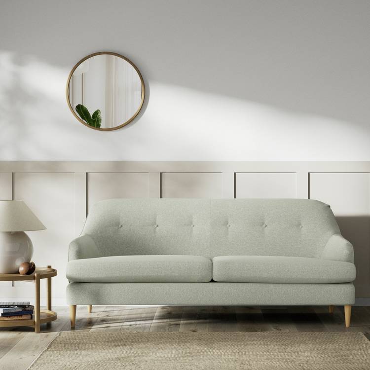 Habitat Frome Fabric 3 Seater Sofa - Sage Green - Ash Leg 0