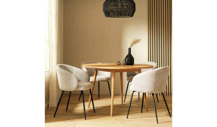 Habitat Kenha Oak Dining Table & 4 Natural Chairs