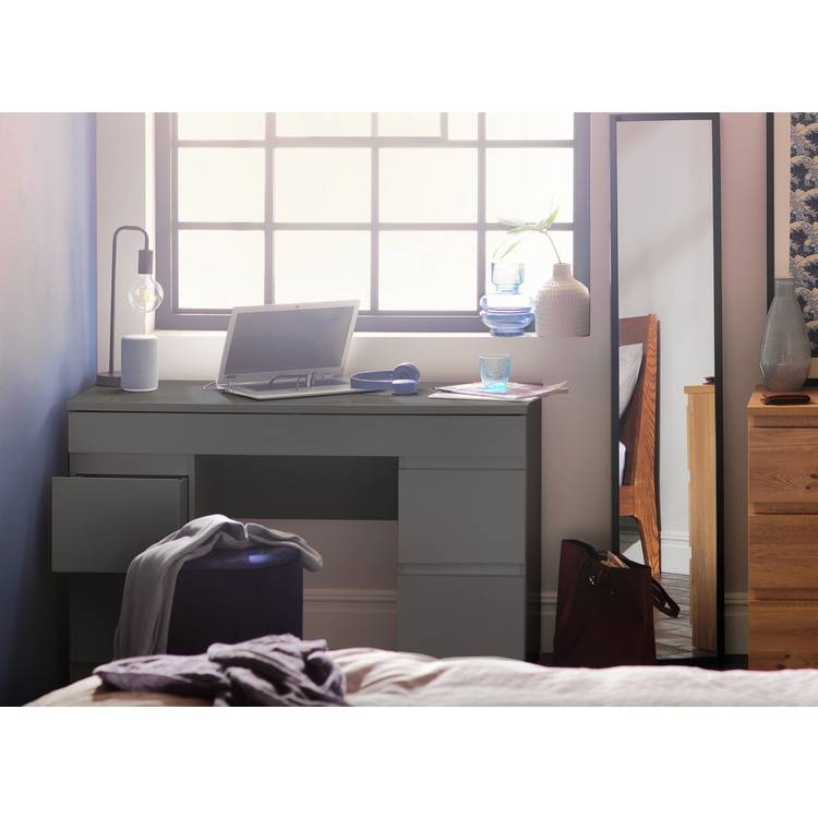 Argos Home Jenson 5 Drawer Dressing Table Desk - Grey Gloss 0