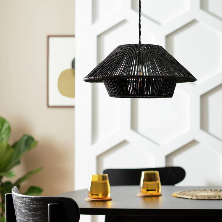 Habitat Paper Rope Black 2 Tier Easy Fit Lampshade - 35cm 0
