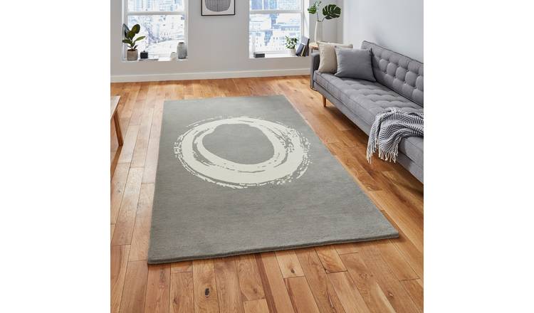 Mega Flooring Grey Handmade Abstract Rug - 120 x 170cm