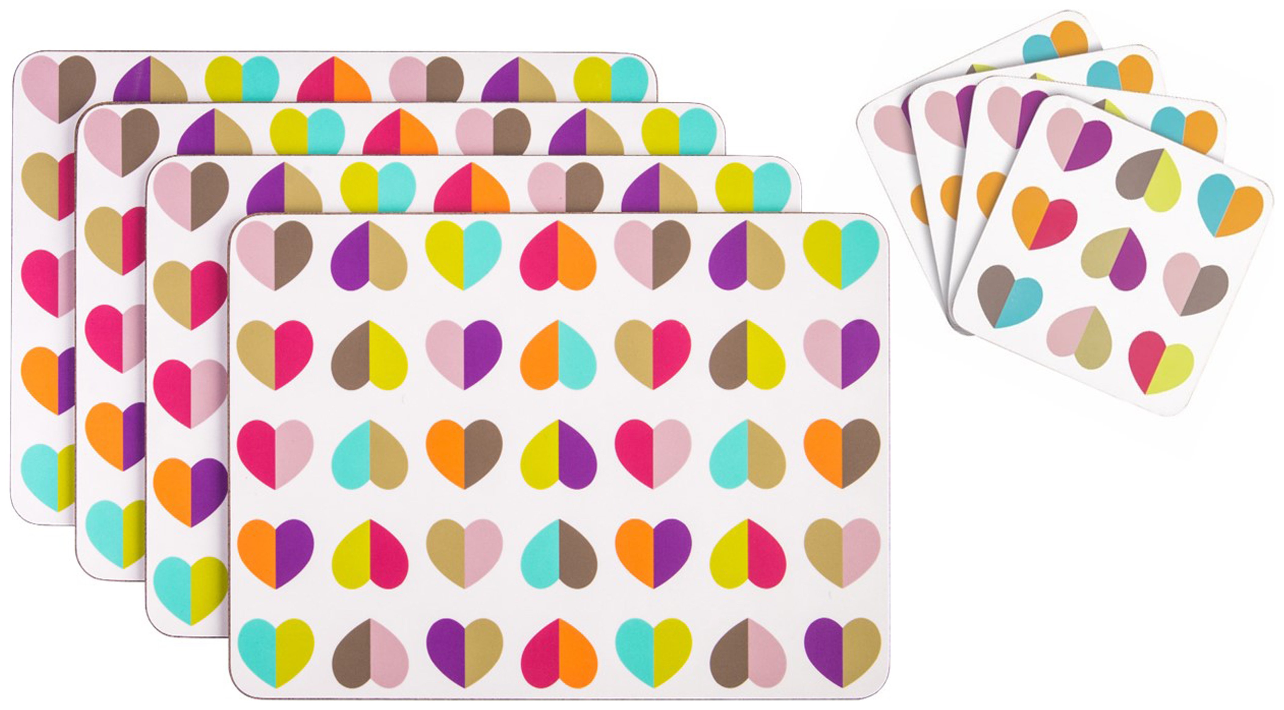 Beau and Elliot Confetti Set of 4 Placemats and Coasters