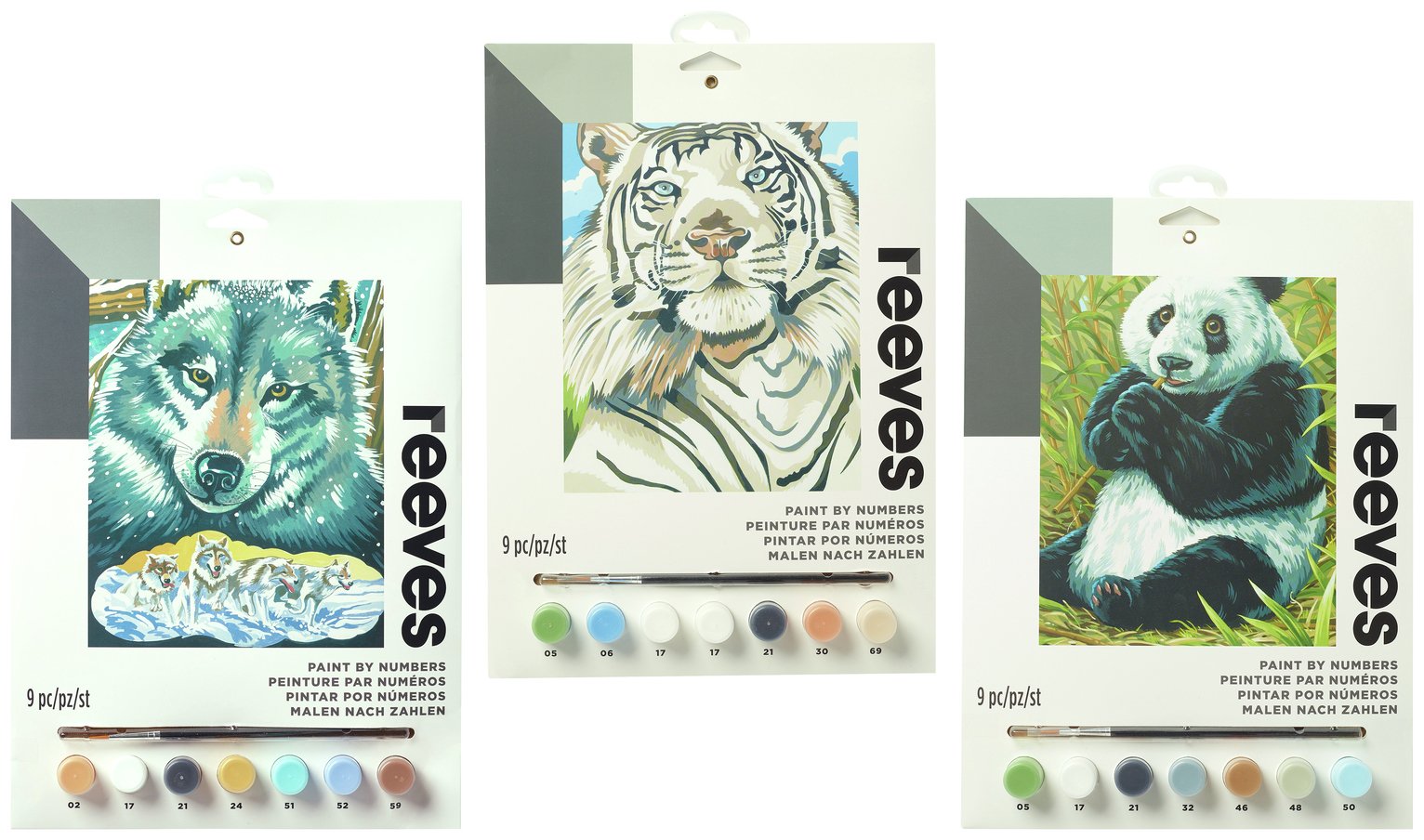 Reeves Wolf, Panda & White Tiger Paint By Numbers review
